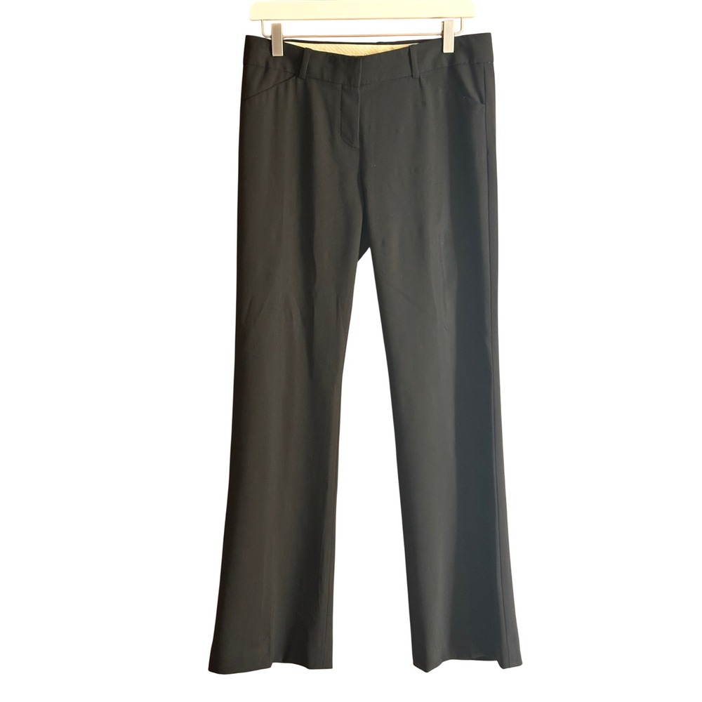 Theory Black Wool Blend Straight Leg Trousers Size 4 Quiet Luxury Minimalist